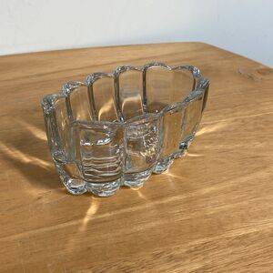 Vintage Princess House Clear Cut Glass Spoon Silverware Rest Oval Buffet Holder